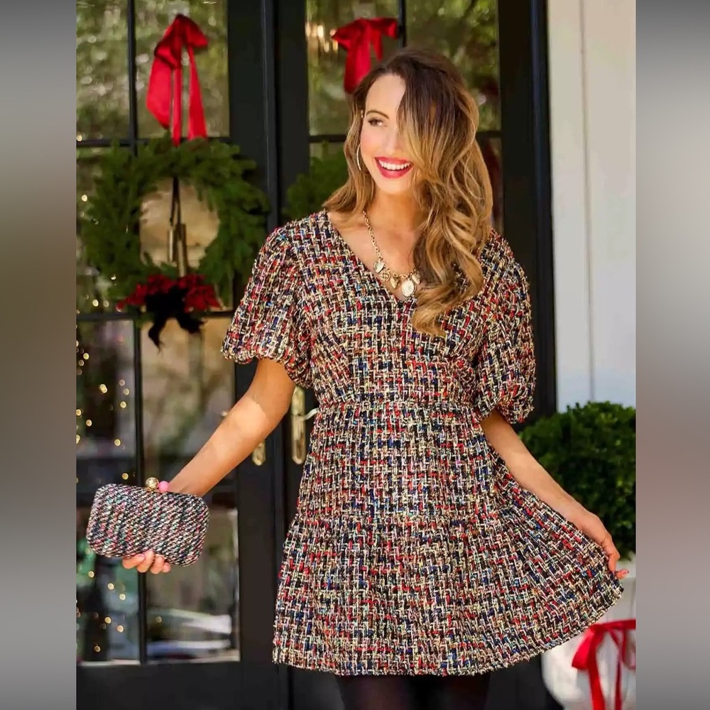 Avara Cindy Multi Tweed Dress